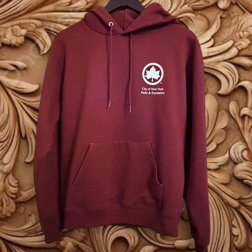 Only NY NYC Parks & Recreation Hoodie Burgundy Small NWT (New In Bag)